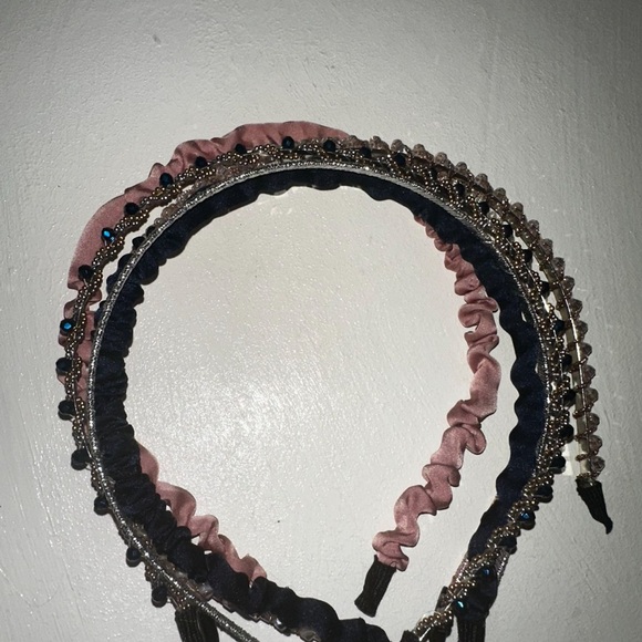 Accessories - 6pcs Embellished Pink and Black Women’s Headband Set